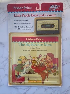 VTG “The Big Kitchen Mess” Fisher-Price Little People Book w/ Cassette (1987)